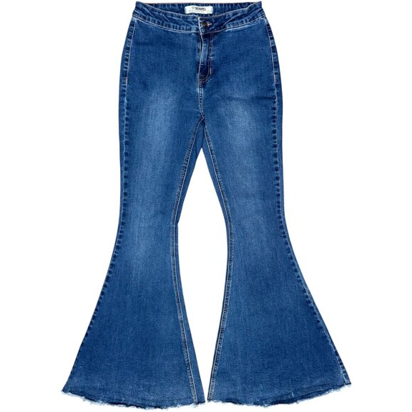 Women's ROCK & ROLL "Bargain Button" Bell‎ Bottom Jeans | Size W27 X L32 - Picture 1 of 11